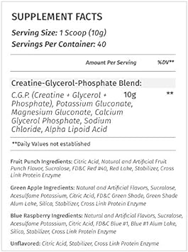 Metabolic Nutrition, CGP, Creatine Glycerol Phosphate, 100%