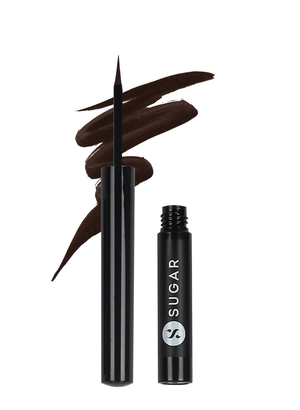 SUGAR Cosmetics Eye Warned You So! Double Matte Eyeliner - 04 Coffee Shop (Dark Chocolate Brown) Intensely Pigmented Liquid, Sweat Proof, Moisture Resistant, Long Lasting, Matte Finish