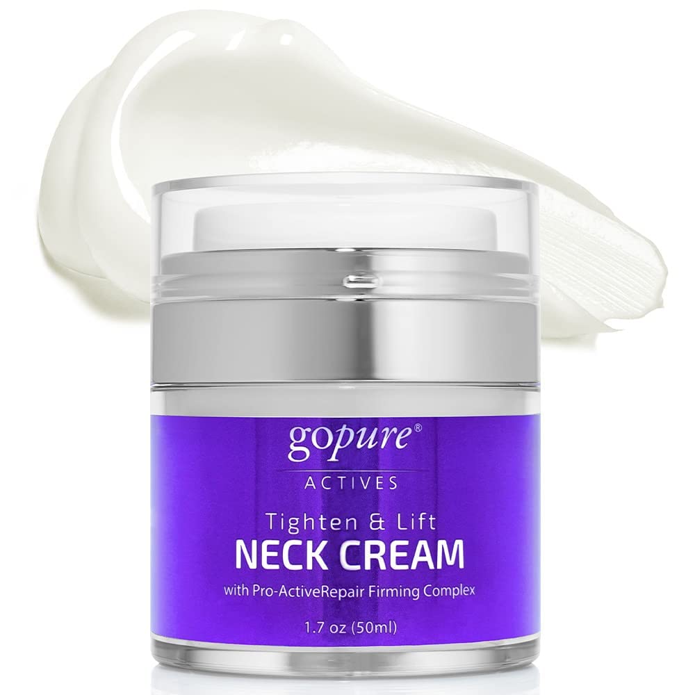 goPure Beauty Neck Firming Cream - Anti-Aging Neck Cream for Tightening and Wrinkles for an Even Skin Tone and Neck Lift - With Pro-Active Repair Firming Complex, 1.7