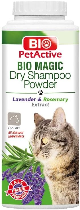 Bio Magic Dry Shampoo Powder with Lavender and Rosemary for Cats | Cleansing and Moisturizing Perfume and Talc Free Suit