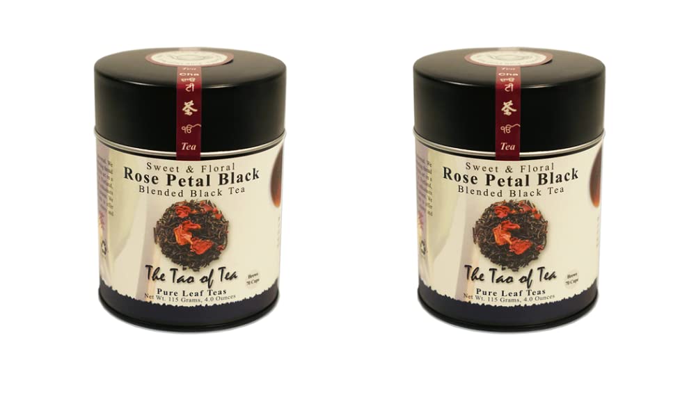 The Tao of Tea, Rose Petal Black Tea, Loose Leaf, Tins (Pack of 2)