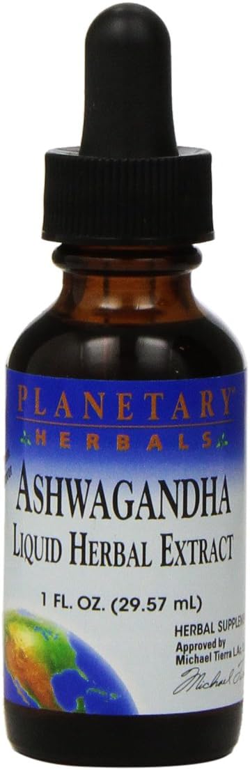 Planetary Herbals Ashwaganda Herbal Extract Liquid, Lemon, 1 Fluid Oun