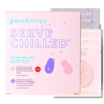 Patchology Skin Care Kit - Serve Chilled eye masks for dark circles and puffiness - Spa day kit for women and bachelorette party favors featuring Niacinamide, Hyaluronic Acid Eye Patches
