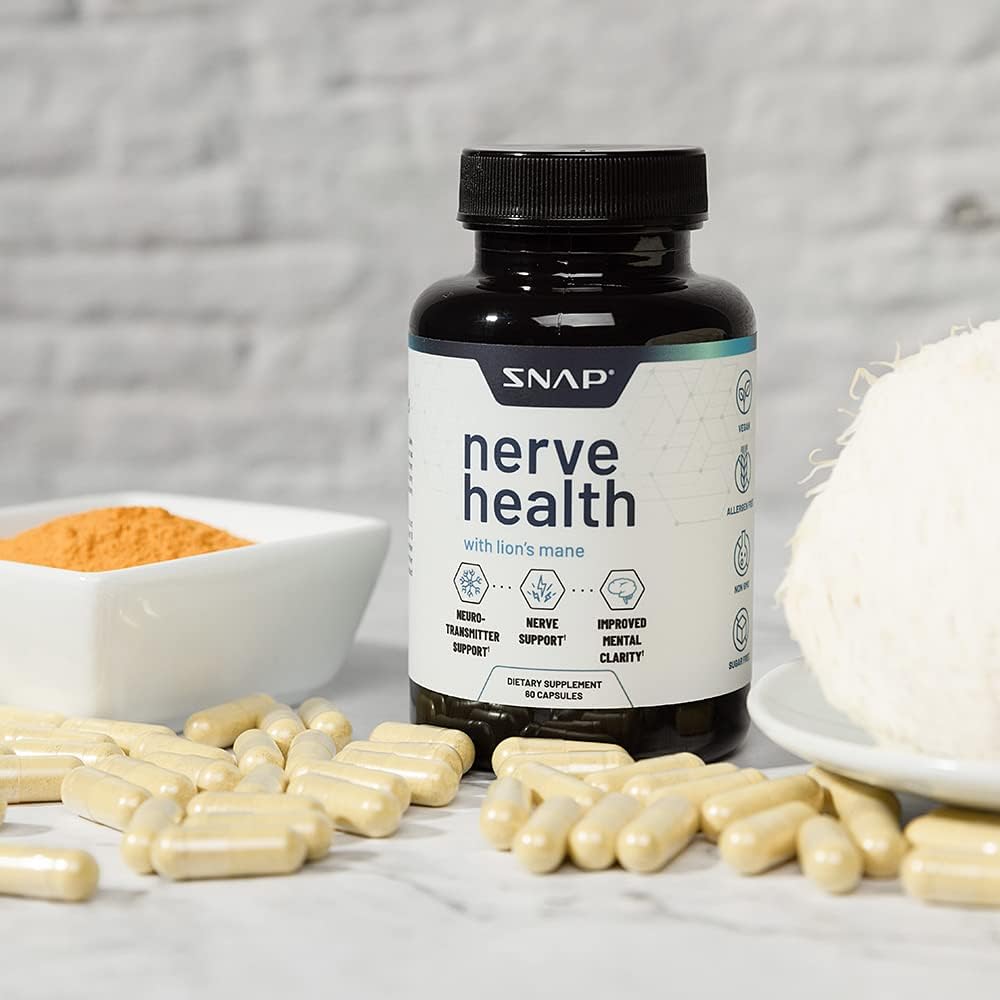 Nerve Health Support Supplement with Lions Mane - Improved Mental Clar