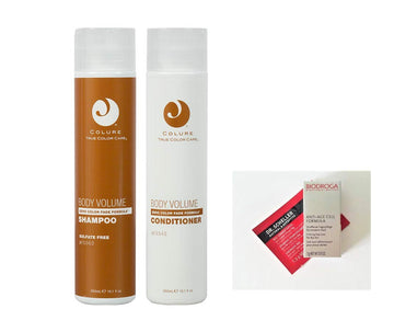 Colure True Color Care BODY VOLUME Shampoo & Conditioner DUO 10.1  each + 2 Free Samples. Products are Vegan, Cruelty Free, Organic. FREE of Sulfates, Parabens, Dyes, Petrolatum, Wheat & Soy