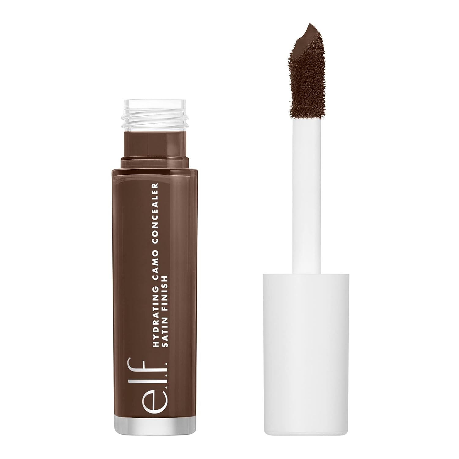 e.l.f. Hydrating Camo Concealer, Crease-Proof Full Coverage, Satin Finish, Conceals, Corrects & Highlights, Vegan & Cruelty-Free, Rich Walnut, 0.203