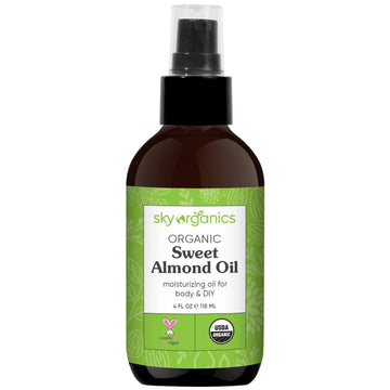 Sky Organics Organic Sweet Almond Oil for Body 100% Pure & Cold-Pressed USDA Certified Organic to Moisturize, Soften & Nourish (4 uid s)