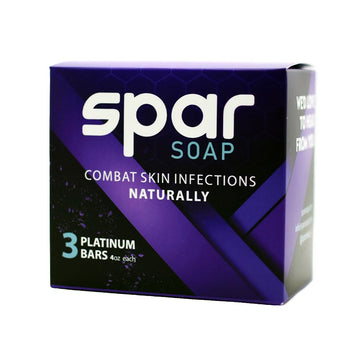 Spar Soap Platinum Antifungal Antibacterial Bar | Tea Tree, Lavender, Cassia, Clove | Great for Body Odor, Jock Itch, Ringworm, Athlete’s Foot | Ideal for contact based sport athletes (3-Pack)