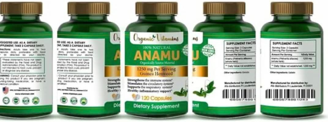 ALLNUE Organic Vitamins Anamu 1250mg 100% Organically Grown 120 Capsul