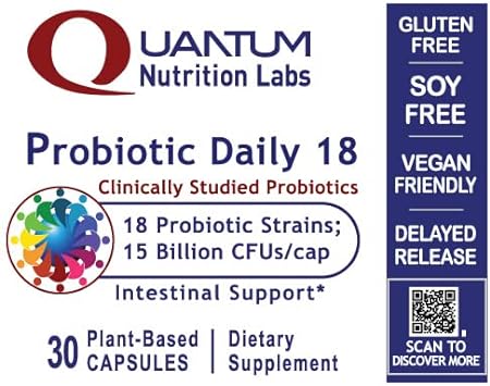 Probiotic Daily 18 – Vegan with 15 Billion CFUs per Cap – Supports Fav