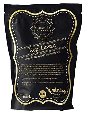 Shangri-La Coffee - Wild Kopi Luwak Coffee Whole Beans - Ethically Sourced - (Other Weights & Bean Types Available) - Produce of Indonesia