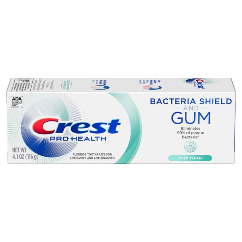 Crest Bacteria Shield & Gum Anticavity uoride Toothpaste, Deep Clean, 4.1