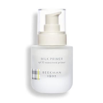 Beekman 1802 Milk Primer - 1  - SPF 35 Mineral Sunscreen, Moisturizer & Makeup Primer - Invisible & Pregnancy Safe - Oxybenzone & Fragrance Free - Cruelty Free