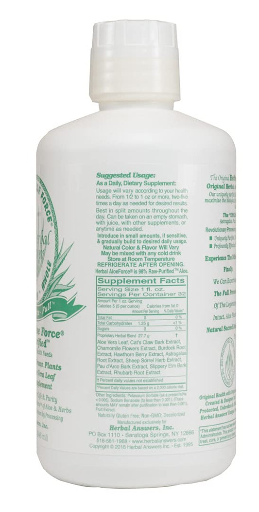 Herbal Answers Herbal Aloe Force Aloe Vera and Herbal Dietary Suppleme