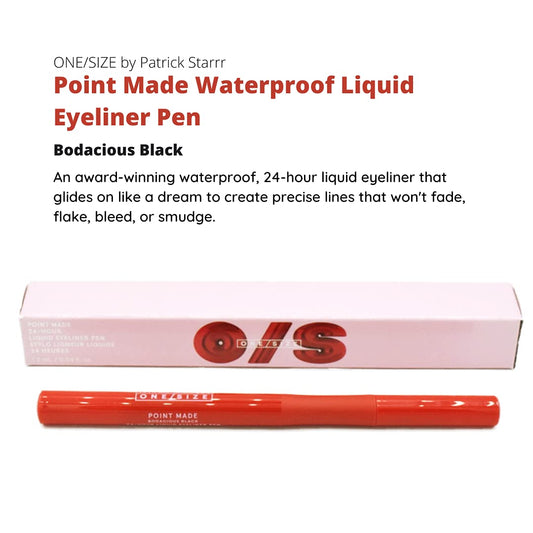 ONE/SIZE by Patrick Starrr Point Made Waterproof Liquid Eyeliner Pen - 24-Hour Longwear, Smudgeproof, Precise Black Makeup Eye Liner, Vegan, Cruelty Free