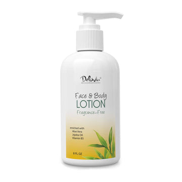 Deluvia Moisturizing Body Lotion & Face Lotion, 8 with Organic Aloe Vera, Shea Butter, Organic Jojoba Oil, Vitamin E & B5. Daily Skin Moisturizing Lotion For Dry Skin, Great For All Skin Types