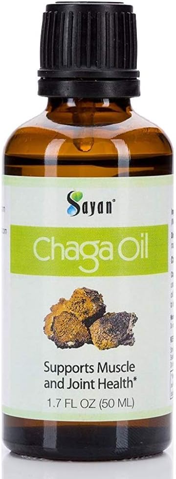 Sayan Pure Organic Wild Chaga Mushroom Oil for Rosacea, Skin Aliments,