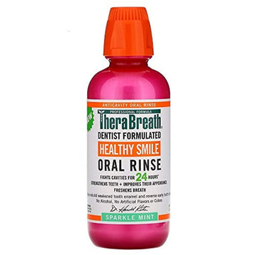 TheraBreath Healthy Smile Rinse, Sparkle Mint, 16 Oz