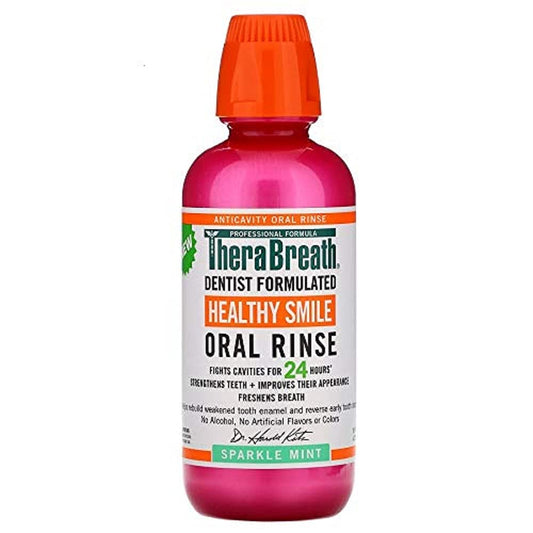 TheraBreath Healthy Smile Rinse, Sparkle Mint, 16 Oz