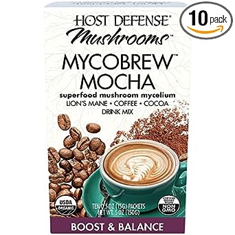 Host Defense, MycoBrew Mocha Drink Mix, Supports Energy and Focus, With Lion’s Mane Mushroom