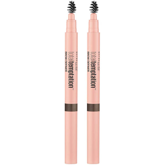 Maybelline Total Temptation Eyebrow Definer Pencil, Deep Brown, 2 Count