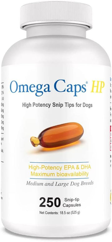 Omega-Caps High Potency Snip Tips for Medium to Large Breeds-Vet Formulated for Healthy Radiant Skin & Coat. Contains Om