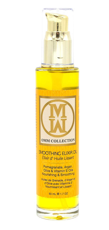 OMM Collection Elixir Oil Hair Smoothing Styling Heat Protection Frizz Control With Pomegranate Argan Olive Oil. Protects Dry Damaged Hair
