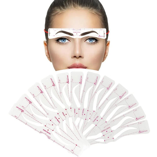 NR Eyebrow Stencil with a tie/String, Eyebrow Pencil & Mascara All-in-One Kit, Waterproof, Long-Lasting Color, Easy to Use, for Symmetrical & Perfectly Aligned Eyebrows, Everyday! (Black)