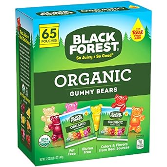 Black Forest Organic Gummy Bears Candy, 0.8 Ounce Pouches, 6