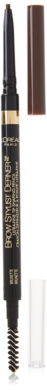 L'Oreal Paris Makeup Brow Stylist Definer Waterproof Eyebrow Pencil, Ultra-Fine Mechanical Pencil, Draws Tiny Brow Hairs and Fills in Sparse Areas and Gaps, Brunette, 0.003  (1 Count)