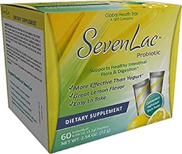 Global Health Trax Lemon Sevenlac Probiotic Supports Healthy Intestina2.54 Ounces