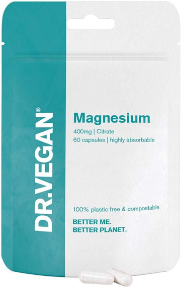 DR.VEGAN Daily Magnesium Citrate, 400mg | 60 Vegan Capsules | Two-A-Da80 Grams