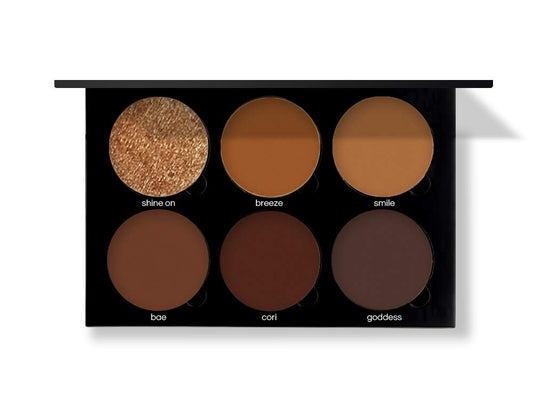 Inuencer Approved Contour Kit for Darker Skin - 6 Professional Contour Kit Makeup Palette Set Pro Palette High-end Formula (Highlight & Contour) (Tan Deep)