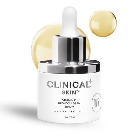 Clinical Skin Vitamin C Pro-Collagen Serum, Vitamin E, Anti-Aging, Skin Brightening Formula, For Soft Luminous Skin, for Fine Lines and Wrinkles 2 Pack