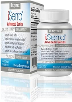 Iserra 250,000 Spu Serrapeptase Enzyme - 90 Maximum Strength Capsules 1.76 Ounces