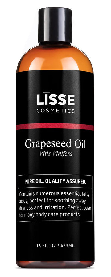 Lisse 100% Pure Grapeseed Oil - Batch Tested and Third Party Verified - For All Skin Types