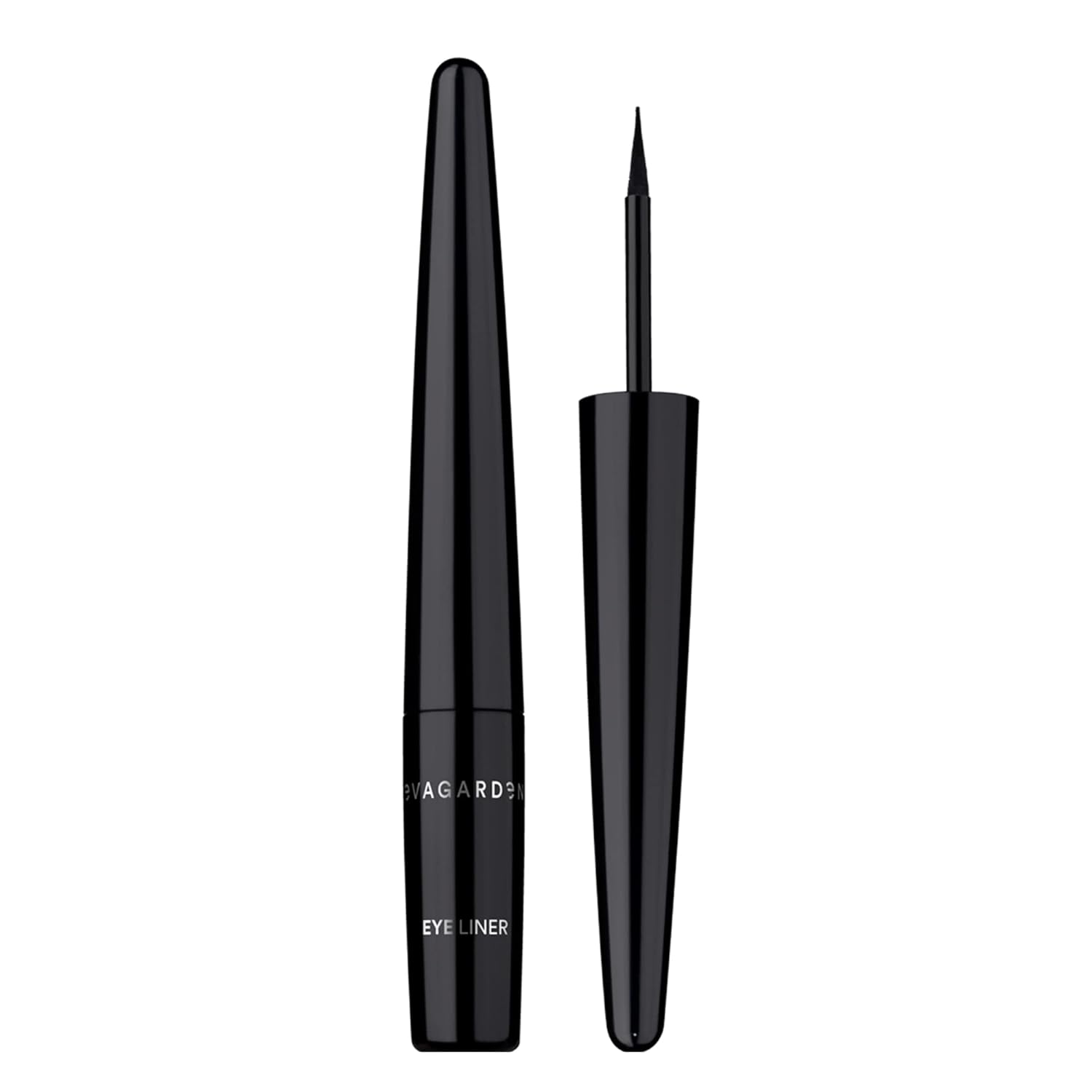EVAGARDEN Long Lasting Eye Liner - Liquid Formula with Thin Applicator for Precise, Quick Makeup - Emphasize Your Look with Graphics - Set Curves from Light to Dramatic - 01 Black - 0.05