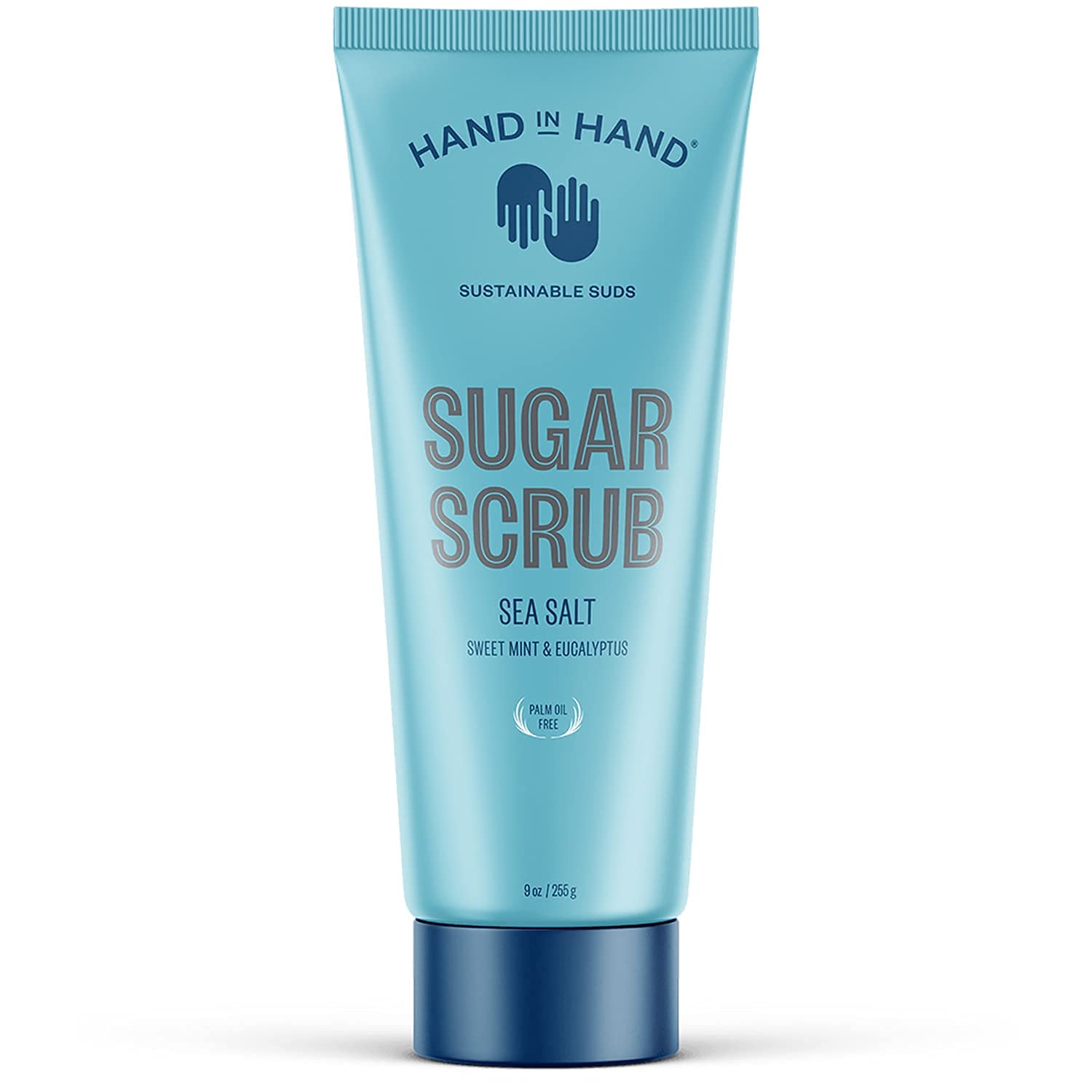 Hand in Hand Sugar Scrub, Gentle Exfoliation For All Skin Types, 9 , Sweet Mint & Eucalyptus, Sea Salt Scent, Single