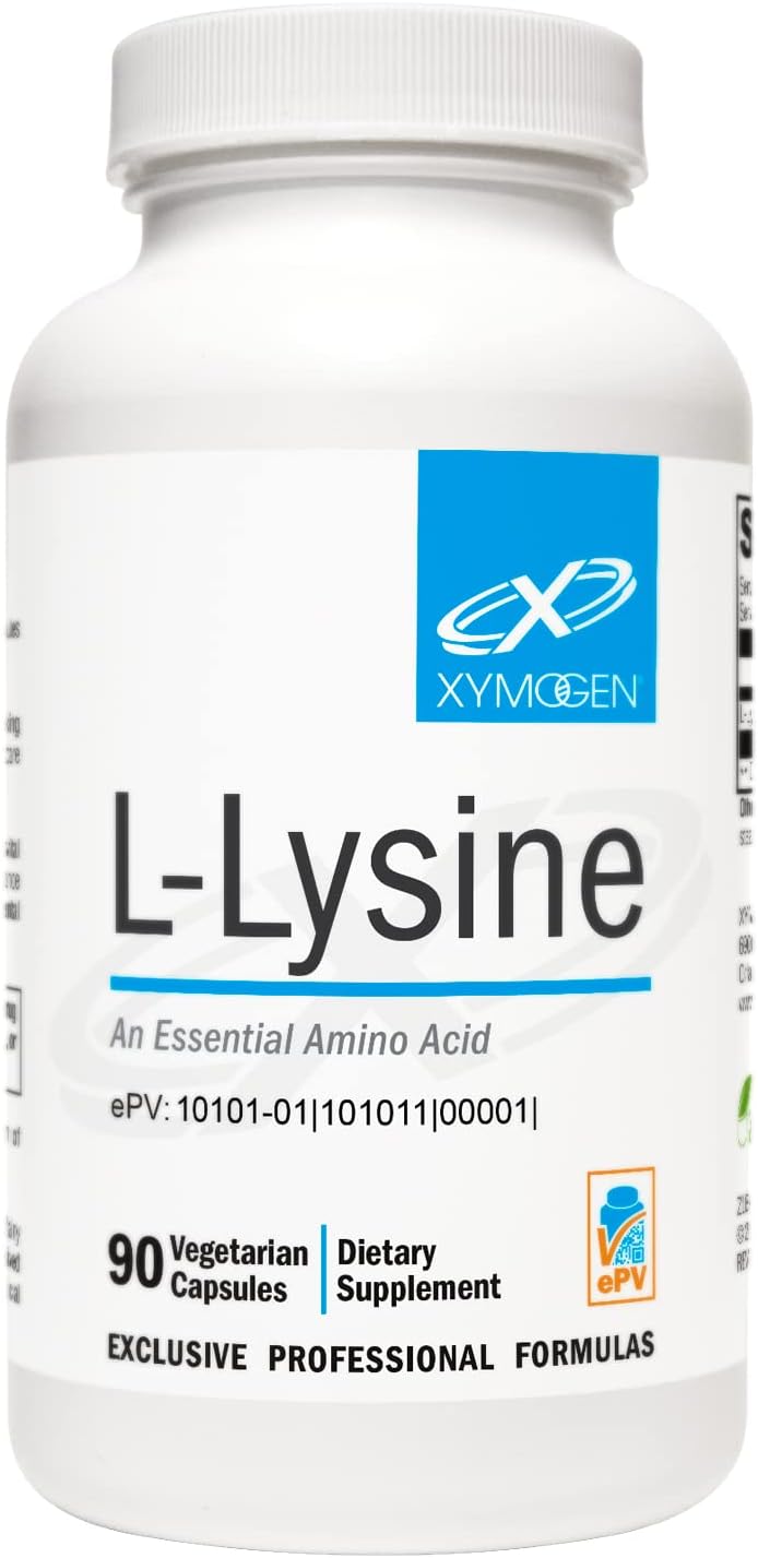 XYMOGEN L-Lysine 1000mg Capsules - Amino Acid Supplement to