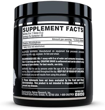 Nutrex Research Ultra Pure Creatine Monohydrate Powder Unflavored | 5G