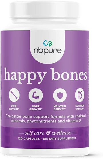 nbpure Happy Bones Better Bone Support Supplement, 120 Capsules