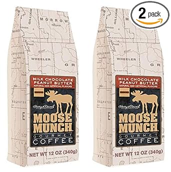 Moose Munch Gourmet Ground Coffee by Harry & David, bags (Milk Chocolate Peanut Butter)