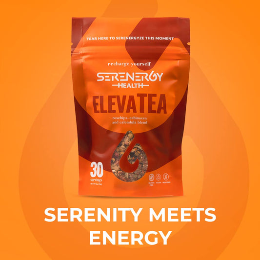 SERENERGY HEALTH ELEVATEA – Recharging Herbal Tea Blend Formula for Energy Boost and Overall Wellness - Powerful Antioxidant for Men and Women - Promotes Optimal Energy Levels (30 servings )