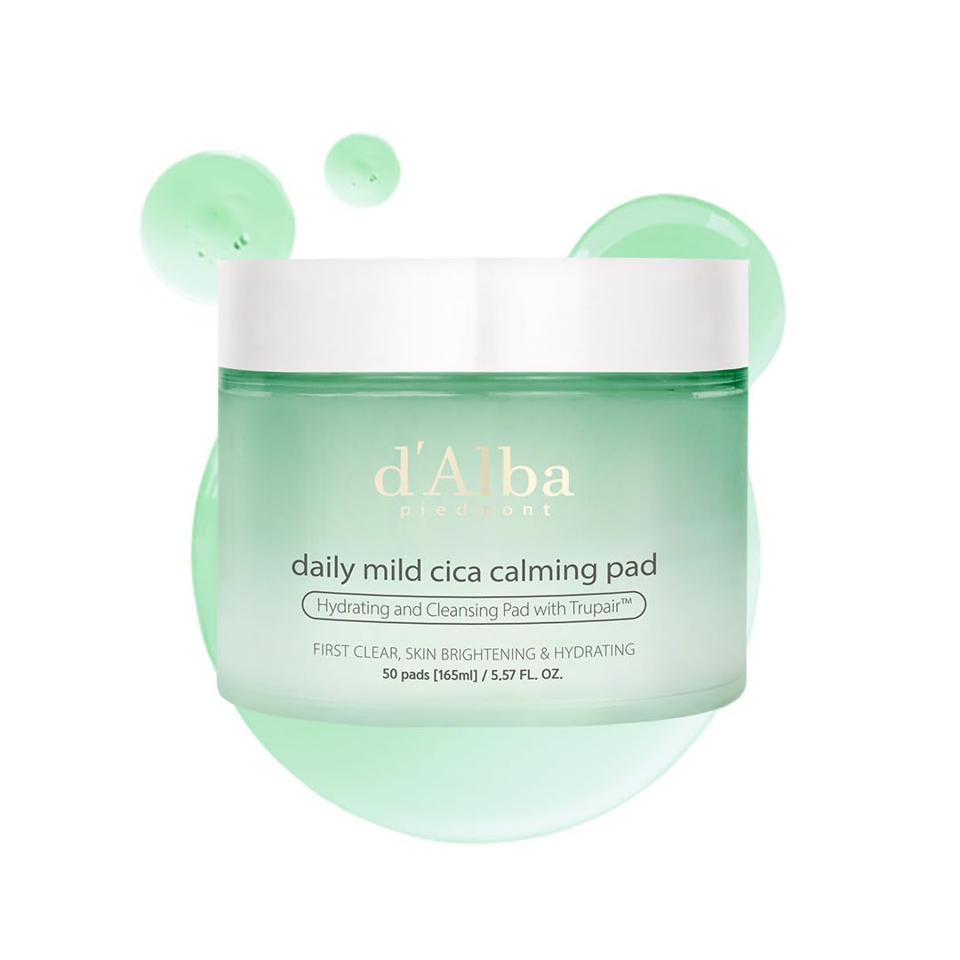 D'Alba Daily Mild Cica Calming Pad, Calming And Soothing Pads, Gentle Exfoliation