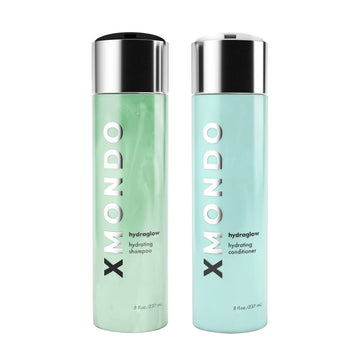 XMONDO Hair Hydraglow Hydrating Shampoo & Conditioner Bundle - Vegan Formula Designed to Lock in Moisture, Control Frizz, and Uncover Healthy Smooth Hair, 8  , 2pc Set