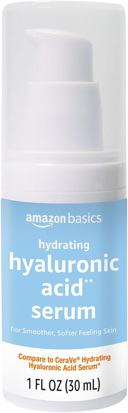 Amazon Basics Hydrating Hyaluronic Acid Serum, 1 uid , 1-Pack