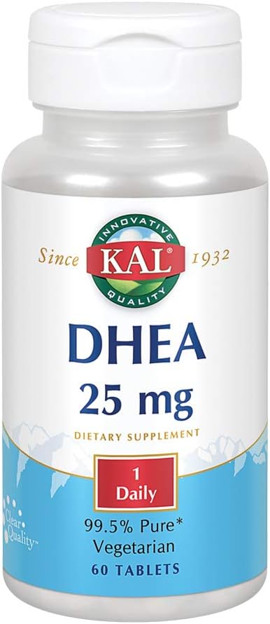 KAL DHEA Vegetarian Tablets, 25 mg, 60 Count
