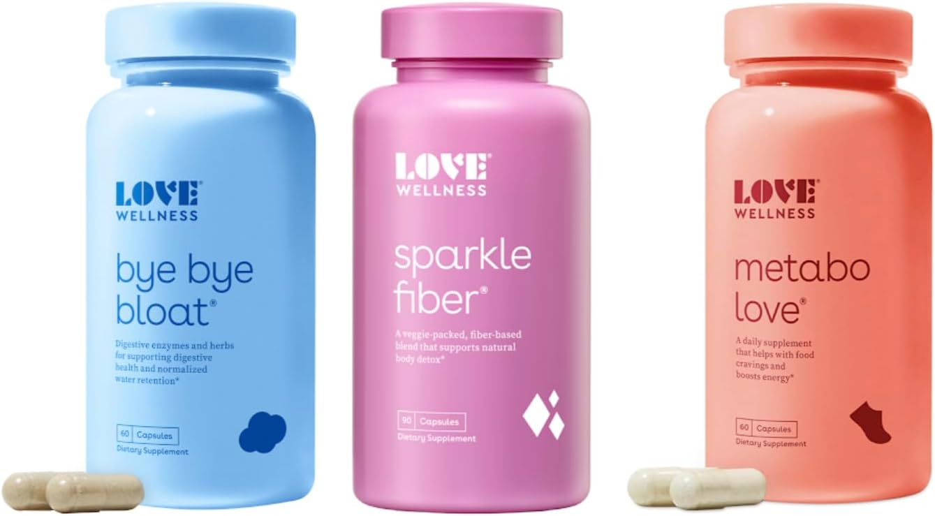 Love Wellness Bye Bye Bloat, Sparkle Fiber, Metabolove | Dig