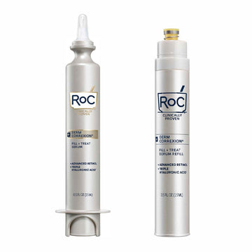 RoC Derm Correxion Fill + Treat BUNDLE with Advanced Retinol Serum, Wrinkle Filler Treatment with Hyaluronic Acid for Wrinkles, Crow's Feet, and Laugh Lines, 15 + REFILL CARTRIDGE