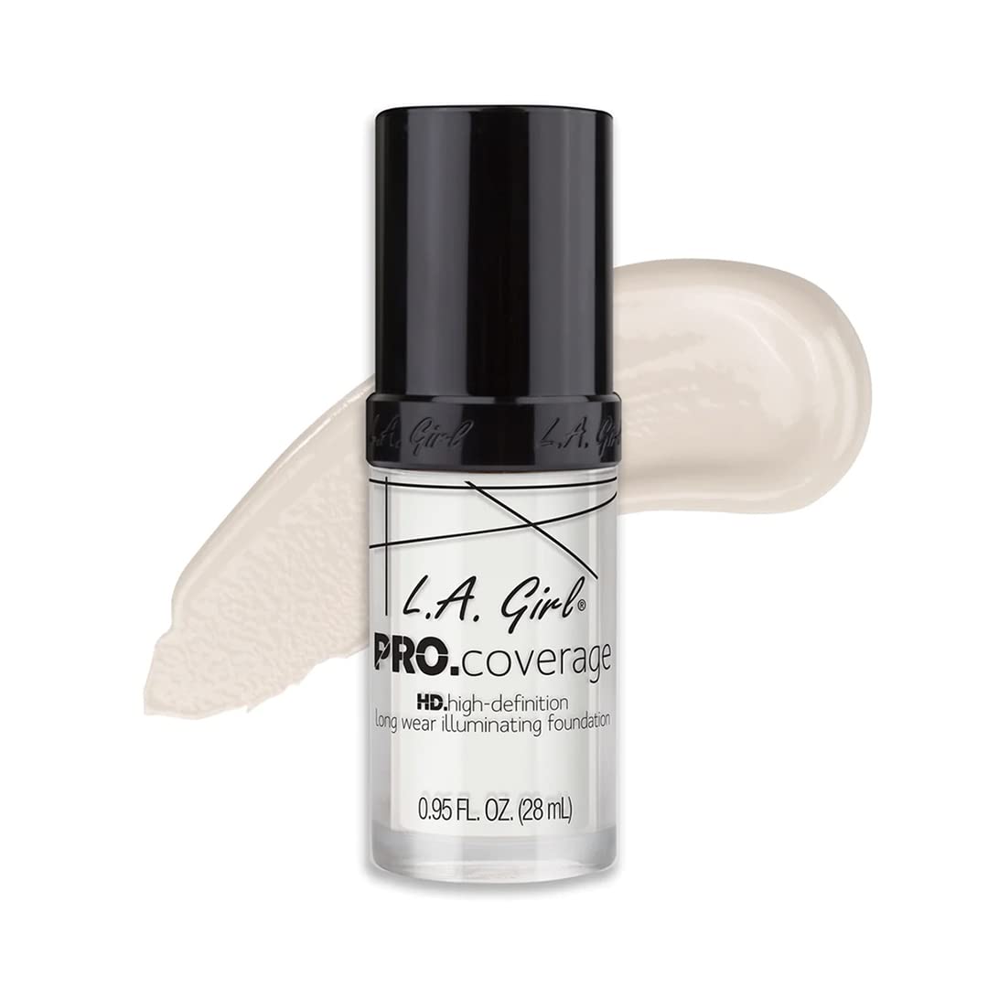 L.A. Girl Pro Coverage Liquid Foundation, White, 0.95